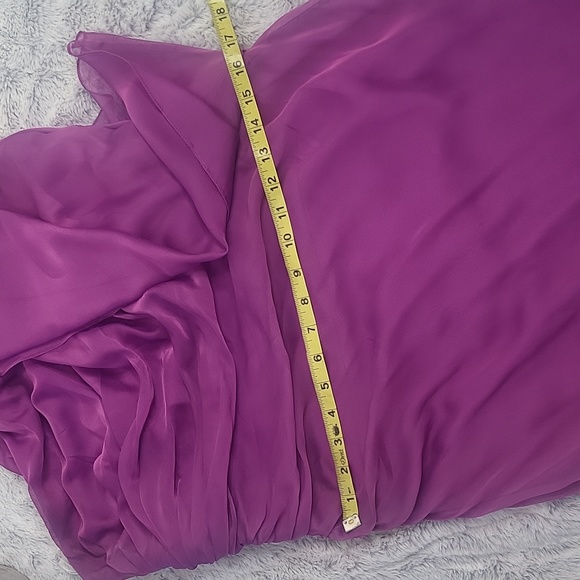 Tadashi Shoji fuschia column one shoulder gown sz 12 - Picture 12 of 16